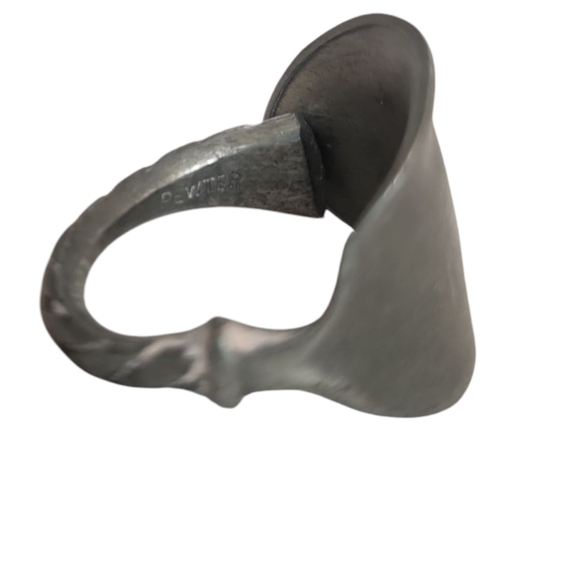 Pewter Spoon Etched  Silver Ring 5 - Picture 8 of 8